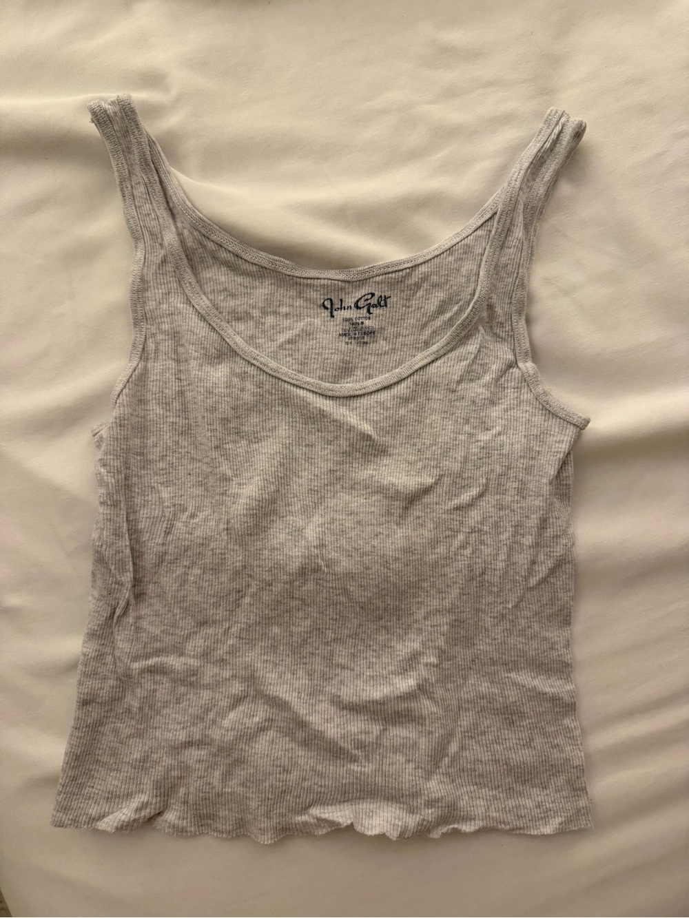 Brandy Melville Light Gray Ribbed Scoop Tank Top